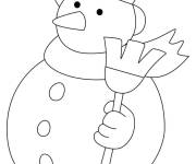 Coloriage bonhomme de neige en contour facile