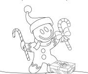 Coloriage Bonhomme en pain d'&eacute;pices pour la maternelle