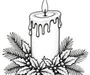 Coloriage Bougie festive de No&euml;l en maternelle