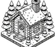 Coloriage Cabane de No&euml;l en maternelle