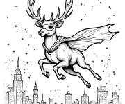 Coloriage Cerf volant au noel en maternelle