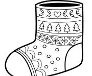 Coloriage Chaussette noel maternelle