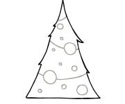 Coloriage Contour sapin de noel maternelle