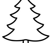 Coloriage Contour sapin de noel simple