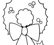 Coloriage et dessins gratuit Couronne de Noel simple à imprimer