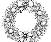 Coloriage Couronne florale de Noel