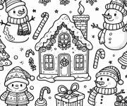 Coloriage Cr&eacute;atures magique de Noel