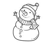 Coloriage et dessins gratuit Croquis mod&egrave;le bonhomme de neige à imprimer