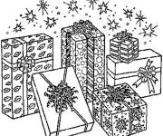 Coloriage De cadeaux pour No&euml;l en maternelle
