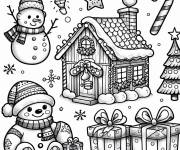 Coloriage Des symboles de noel adorables