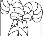 Coloriage Deux cannes de Noel en maternelle
