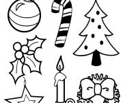 Coloriage El&eacute;ments de noel facile
