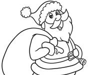 Coloriage Joyeuses f&ecirc;tes avec le P&egrave;re No&euml;l