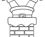 Coloriage Le P&egrave;re No&euml;l tombant dans la chemin&eacute;e