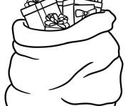 Coloriage Le sac de jouets du P&egrave;re No&euml;l en maternelle