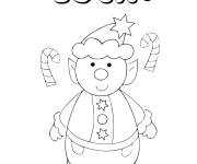 Coloriage Lutin de noel maternelle &agrave; impri