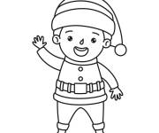Coloriage Lutin de No&euml;l pour maternelle