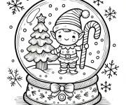 Coloriage Lutin et canne en sucre en maternelle