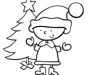 Coloriage Lutin et sapin de noel en ligne