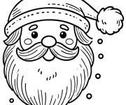 Coloriage Masque P&egrave;re No&euml;l pour maternelle