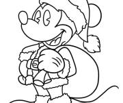 Coloriage Mickey Mouse Santa en maternelle