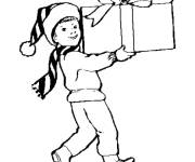 Coloriage Paquet Cadeau en maternelle