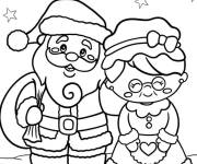 Coloriage P&egrave;re et M&egrave;re Noel en maternelle
