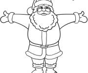 Coloriage P&egrave;re No&euml;l &agrave; l'air joyeux en costume rouge