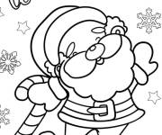 Coloriage P&egrave;re No&euml;l avec des cannes de bonbon