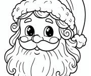 Coloriage P&egrave;re Noel avec le regard si mignon
