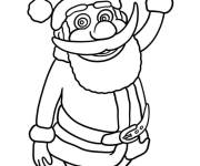 Coloriage P&egrave;re No&euml;l avec un gros ours blanc
