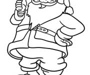 Coloriage P&egrave;re No&euml;l dodu en maternelle