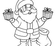 Coloriage Pere noel et ses cadeau maternelle