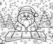 Coloriage P&egrave;re noel impri