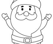 Coloriage et dessins gratuit P&egrave;re Noel joie PS à imprimer