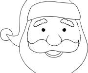 Coloriage P&egrave;re Noel mignon et souriant pour enfants