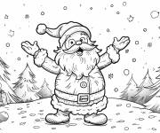 Coloriage P&egrave;re Noel ouvrant ses mains