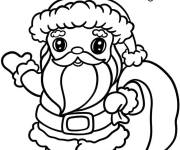 Coloriage P&egrave;re No&euml;l super mignon