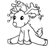Coloriage Renne de noel maternelle &agrave; impri