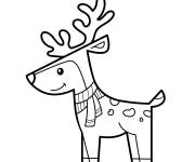 Coloriage Renne de noel MS pour enfants