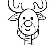 Coloriage renne de No&euml;l pour maternelle