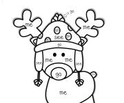 Coloriage Renne de Noel tout simple