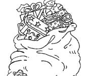 Coloriage Sac des cadeaux de Noel en maternelle