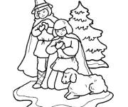 Coloriage Santons Noel maternelle