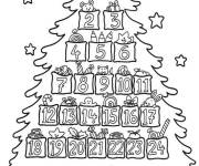 Coloriage Sapin de noel d&eacute;cor&eacute; en maternelle