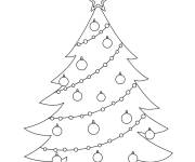 Coloriage Sapin d&eacute;cor&eacute; avec des boules