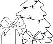 Coloriage et dessins gratuit Sapin et cadeaux de Noel ps à imprimer