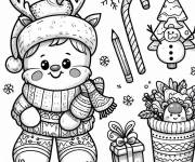 Coloriage Symboles de noel enfantins
