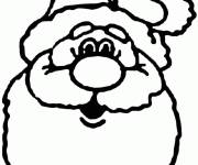 Coloriage et dessins gratuit T&ecirc;te de P&egrave;re noel simple gratuit à imprimer