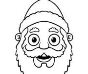Coloriage T&ecirc;te santa Claus No&euml;l pour maternelle